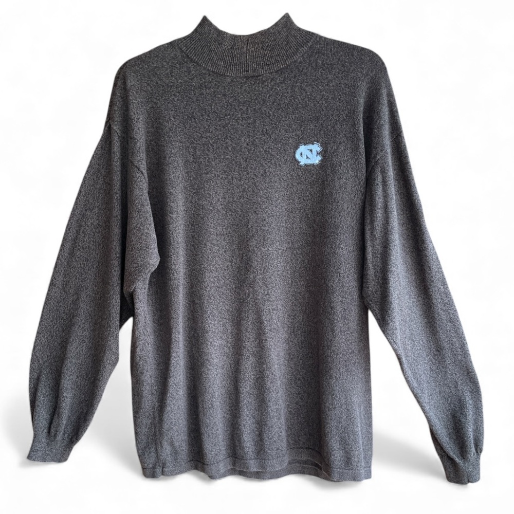 Women's Mock Neck University of North Carolina Sweater Dark Heather Grey Size L